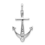 14k White Gold 1/4 carat Lab Grown Diamond VS/SI+ G+ Complete Anchor Pendant - Image 3