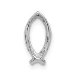 14k White Gold 1/15 carat Diamond Ichthus Fish Chain Slide - Image 3