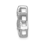 14k White Gold 1/8 carat Diamond Star of David Chain Slide - Image 2