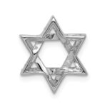 14k White Gold 1/8 carat Diamond Star of David Chain Slide - Image 3