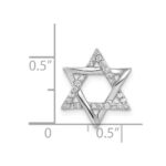 14k White Gold 1/8 carat Diamond Star of David Chain Slide - Image 4
