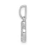14k White Gold 1/10 carat Diamond Om Symbol Pendant - Image 2