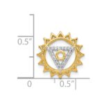 14k 1/10 carat Diamond Vishuddha/Throat Chakra Chain Slide - Image 4