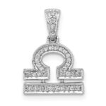 14k White Gold Diamond Libra Zodiac Pendant