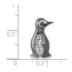 14k White Gold with Black Rhodium Diamond Penguin Chain Slide - Image 4