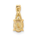 14k 7x5 Oval November/Citrine and Diamond Pendant - Image 3