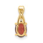 14k 7x5 Oval January/Garnet and Diamond Pendant - Image 3