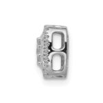 14k White Gold 1/4 carat Diamond Square Halo Cluster Chain Slide - Image 2