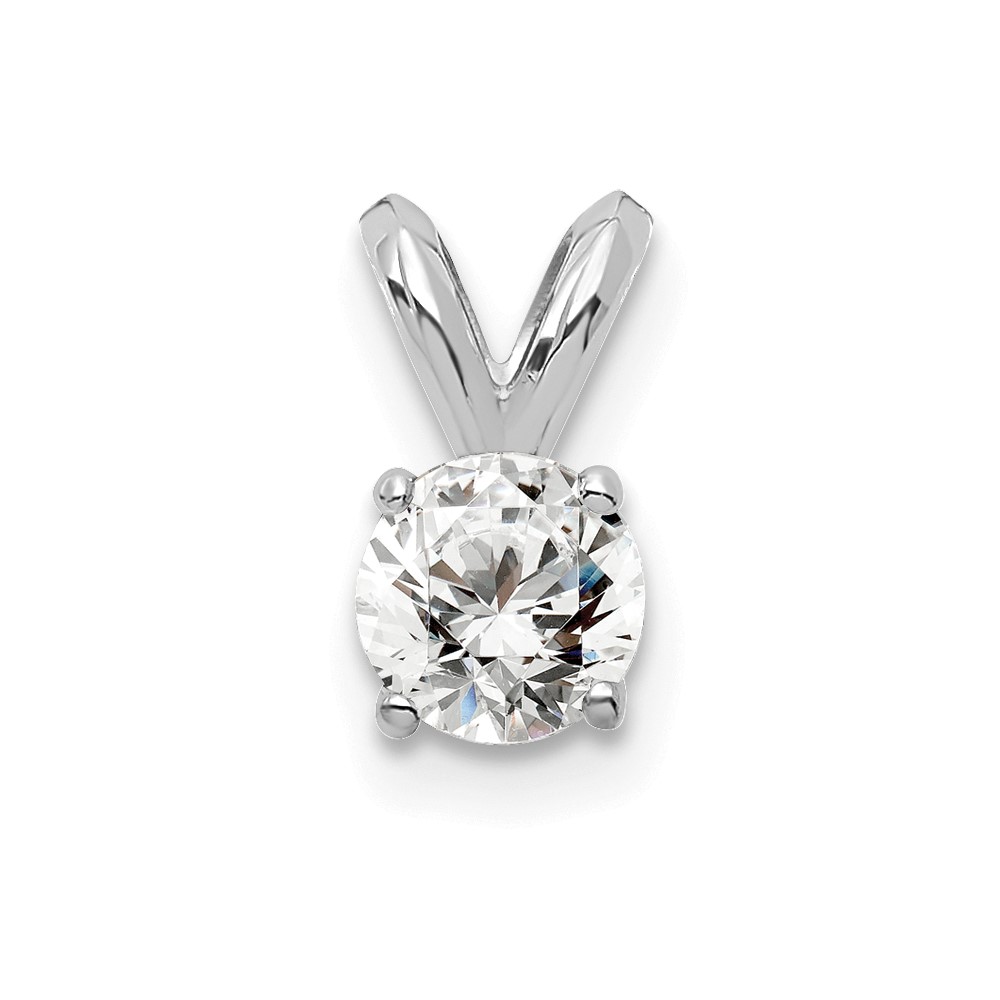 PM4396-025-WAA-1.jpg 14k White Gold 1/4 carat Lab Grown Diamond VS/SI+ G+ Round Complete Four Prong Solitaire Pendant - Image 1