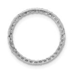 14k White Gold 1/3 carat Lab Grown Diamond VS/SI+ G+ Circle Chain Slide Pendant - Image 3
