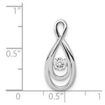 14k White Gold 1/4 carat Moving Diamond Infinity Slide Fits up to 2mm Regular/3mm Fancy or Reversible Omega - Image 4