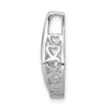 14k White Gold 1/10 carat Moving Diamond Slide Fits up to 2mm Regular/3mm Fancy or Reversible Omega - Image 2
