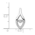 14k White Gold 1/10 carat Moving Diamond Slide Fits up to 2mm Regular/3mm Fancy or Reversible Omega - Image 4