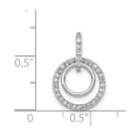 14k White Gold 1/4 carat Diamond Double Circle Dangle Pendant - Image 4