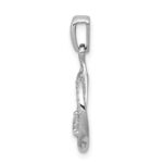 14k White Gold 1/3 carat Lab Grown Diamond VS/SI+ G+ Complete Fashion Circle and Teardrop Pendant - Image 2
