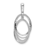 10k White Gold 1/20ct. Diamond Double Oval Pendant - Image 3