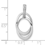 10k White Gold 1/20ct. Diamond Double Oval Pendant - Image 4