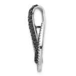 14k White Gold 1 carat Black and White Diamond Slide Fits up to 2mm Regular/4mm Fancy or Reversible Omega - Image 2