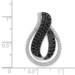 14k White Gold 1 carat Black and White Diamond Slide Fits up to 2mm Regular/4mm Fancy or Reversible Omega - Image 4