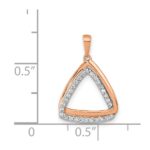14k Rose Gold 1/6 carat Diamond Double Triangle Pendant - Image 4