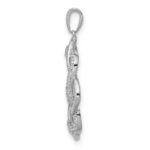 14k White Gold 1/5 carat Lab Grown Diamond VS/SI+ G+ Complete Twisted Circle Pendant - Image 2