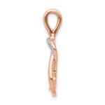 14k Rose Gold 1/6 carat Diamond Knot Slide Fits up to 2mm Regular/3mm Fancy or Reversible Omega - Image 2