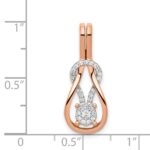 14k Rose Gold 1/6 carat Diamond Knot Slide Fits up to 2mm Regular/3mm Fancy or Reversible Omega - Image 4