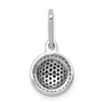 14k White Gold 1/3 carat White and Black Diamond Round Halo Cluster Pendant - Image 3