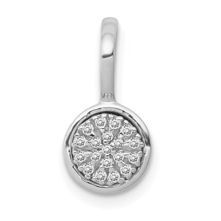 14k White Gold 1/10 carat Diamond Round Cluster Pendant