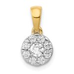 14k 1/3 carat Diamond Round Halo Pendant