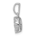 14k White Gold 1/2 carat Diamond Round Cluster Pendant - Image 2