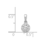 14k White Gold 1/4 carat Diamond Round Halo Pendant - Image 4