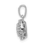 14k White Gold 1/4 carat Diamond Round Halo Cluster Pendant - Image 2