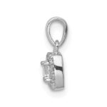 14k White Gold 1/3 carat Diamond Square Halo Cluster Pendant - Image 2