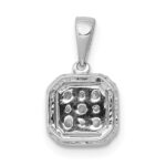 10k White Gold 1/4ct. Diamond Square Cluster Pendant - Image 3