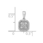 10k White Gold 1/4ct. Diamond Square Cluster Pendant - Image 4