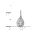 14k White Gold 1/4 carat Diamond Halo Teardrop Pendant - Image 4