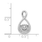 14k White Gold 1/10 carat Vibrant Moving Diamond Teardrop Chain Slide - Image 4