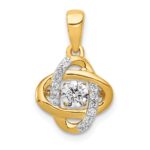 14k 1/3 carat Lab Grown Diamond VS/SI+ G+ Complete Vibrant Fashion Love Knot Pendant