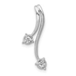 14k White Gold 1/10 carat Diamond Double Curved Lines Chain Slide