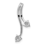 14k White Gold 1/10 carat Diamond Double Curved Lines Chain Slide - Image 3