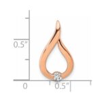 14k Rose Gold 1/10 carat Diamond Teardrop Chain Slide - Image 4