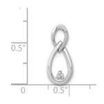 14k White Gold 1/20 carat Diamond Double Teardrop Chain Slide - Image 4