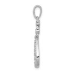 14k White Gold 1/8 carat Diamond Vintage Teardrop Pendant - Image 2