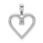 14k White Gold .03 carat AA Diamond Heart Pendant - Image 4
