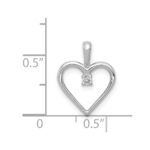 14k White Gold .03 carat AA Diamond Heart Pendant - Image 3