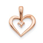 14k Rose Gold .02 carat AA Diamond Heart Pendant - Image 4