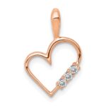 14k Rose Gold 1/20 carat AA Diamond Heart Pendant