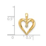 14k .01 carat AA Diamond Heart Pendant - Image 4