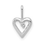 14k White Gold .02 carat Diamond Heart Pendant